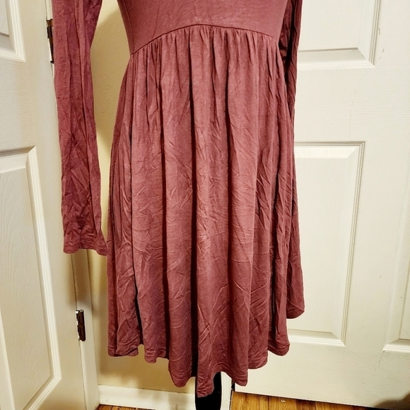 NWT Longyuan Dusty Rose Pink Long Sleeve Dress Women's Medium M Round Neck New - Picture 6 of 10